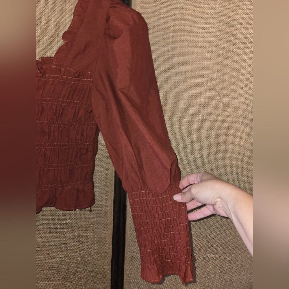 NWOT Women's Milk & Honey Rust Smocked Top Size Large - Picture 6 of 11